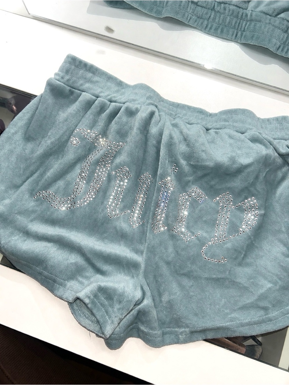 Juicy Couture Rhinestone Velour Shorts